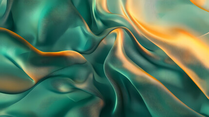 Fototapeta premium 3d glossy fabric pattern with vibrant flowing semi-transparent layers. Zephyrine. Illustration
