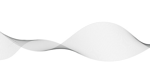 Abstract grey, white smooth element swoosh speed wave modern stream transparent background. Abstract wave line for banner, template, wallpaper background with wave design. Vector illustration