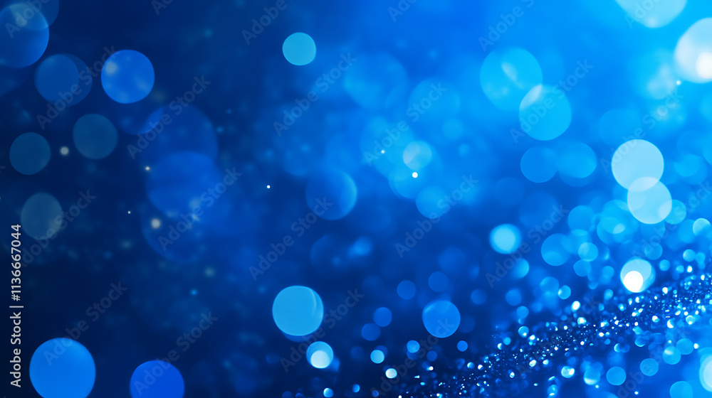 Aufkleber many blue particles in blue background. abstract background that can be used in design projects