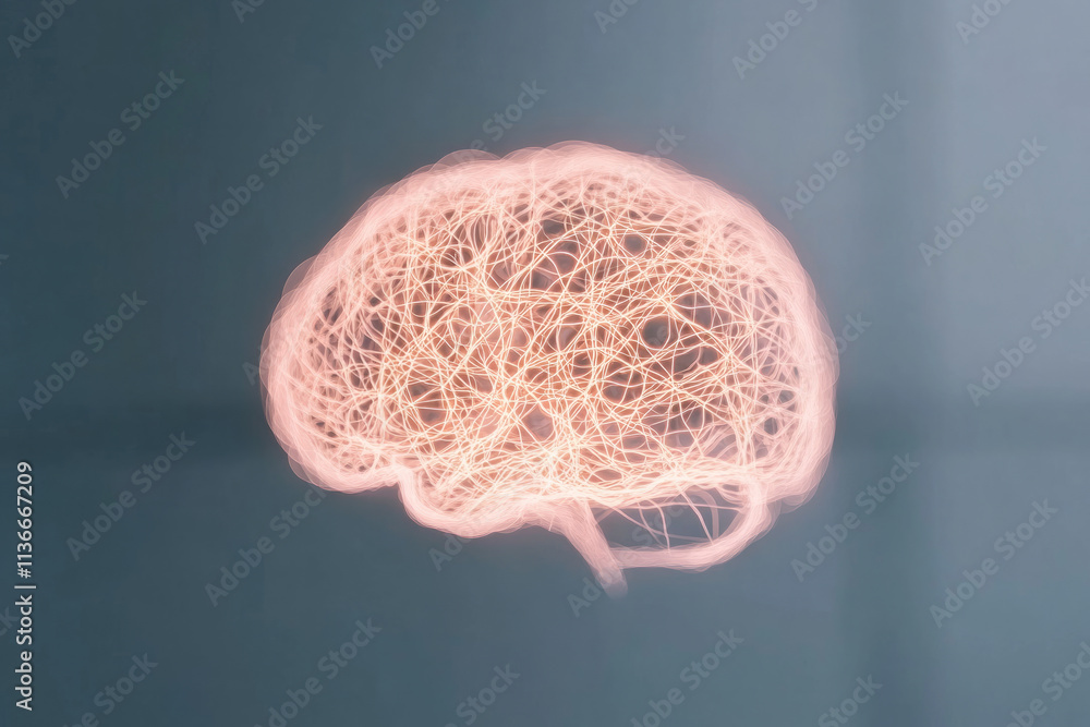Poster a brain with a web of wires coming out of it