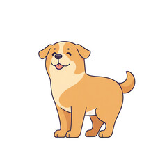 simple cartoon cute dog vector illustration isolated