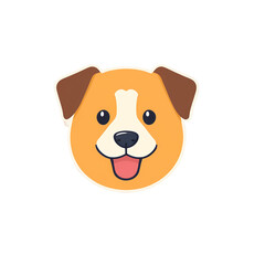 simple cartoon cute dog vector illustration isolated