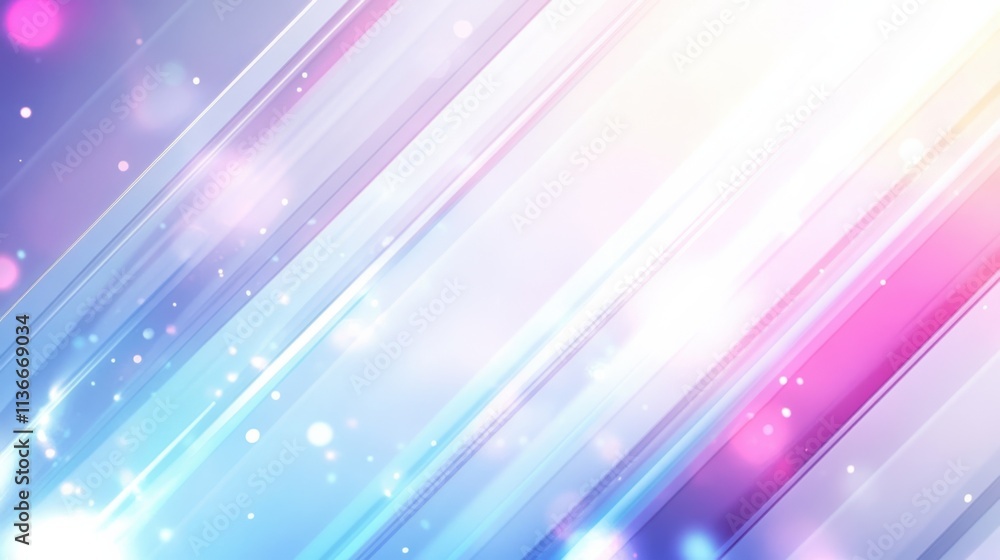 Poster a vibrant, abstract background featuring diagonal lines and soft bokeh effects in shades of blue, pi
