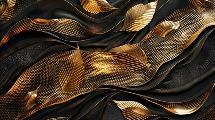 Naklejka premium modern wall fram for canvas art luxurious leaves 3D decor for home walls 