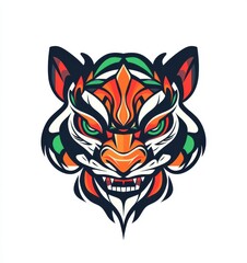 Fototapeta premium Fierce Tiger Head Illustration 