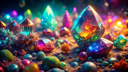 Vibrant Gemstone Backgrounds: Surreal Colorful Jewel Photography