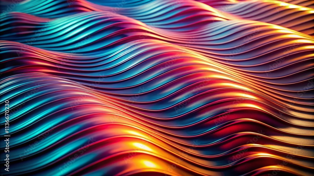 Poster vibrant glossy surface with wavy textured pattern on an abstract background for minimalist photograp