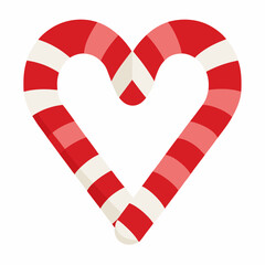 Obraz premium heart-shaped cane vector illustration 