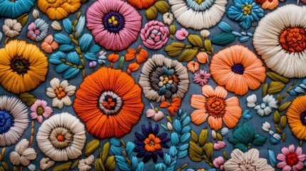 Embroidery pattern decor fabric composition background