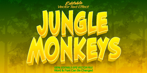 Jungle Monkeys Vector Text Effect Editable Alphabet Animal Wildlife Jungle Mammal © Zeta