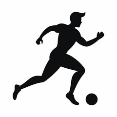  a football player running with the ball on  vector silhouette 