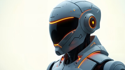 An Extreme Close-Up of an Intricate Futuristic Helmet Design Showcasing Glowing Elements Against a Clean White Background