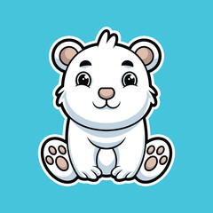 Cute Sitting Polar Bear - Fun Cartoon Mascot Illustration Design