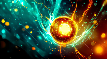 Obraz premium Glowing power up item surrounded by energy effects in a futuristic sci fi scene
