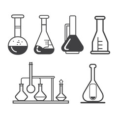 Set of laboratory equipment vector illustration