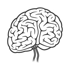 Minimalist Black-and-White Brain Icon