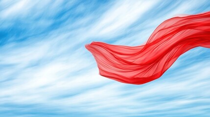 High Wind Warning With Vibrant Fabric Dancing Against a Vast Sky