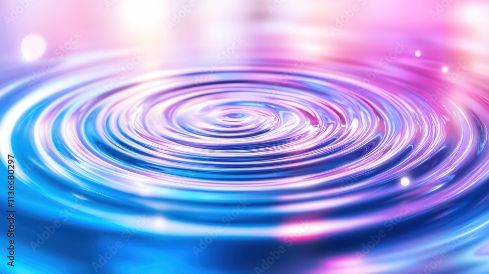 Aufkleber Captivating Circles of Color Create a Mesmerizing Visual Illusion in a Tranquil Setting