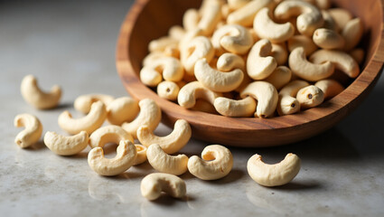 Cashews: Delicious, crunchy, and nutritious nuts. Perfect for healthy snacking, cooking, or gourmet treats. Enjoy roasted, salted, or raw for any occasion.