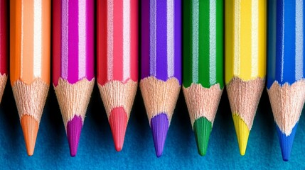 Vibrant colored pencils composition background