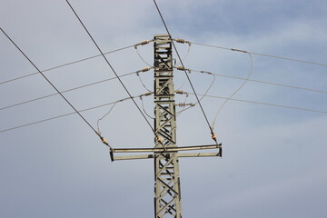 Power Electric Pole with line wire