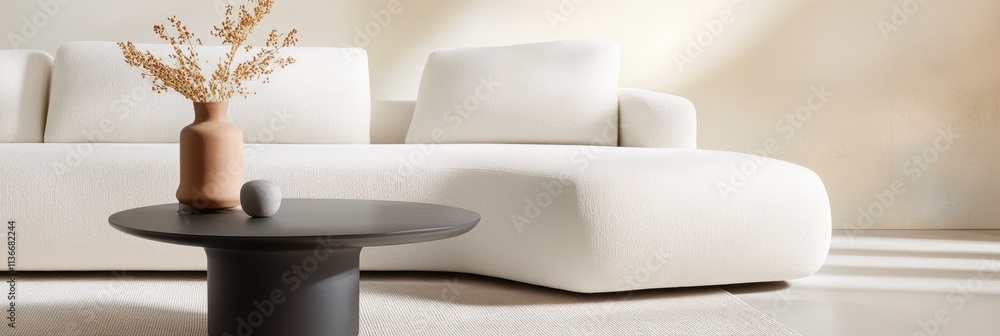 Poster Luxurious Neutrals Create a Serene Living Space With Minimalistic Design Elements