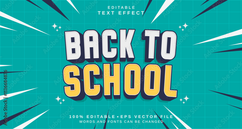 Poster editable text style effect - back to school text style theme.