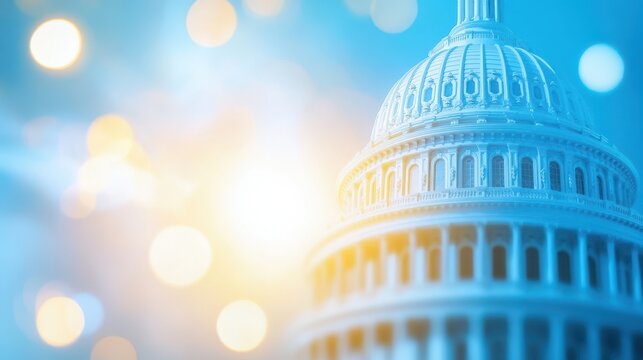 National Defense Authorization Act Discussions at the Capitol Building Under a Glowing Sky
