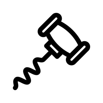 recommend clip art: Wine bottle opener icon isolated on white background, beverage, drink, vector illustration