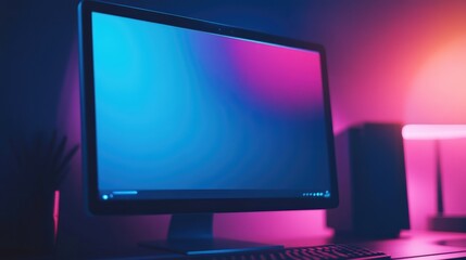 A detailed shot of a sleek desktop monitor with its display turned off