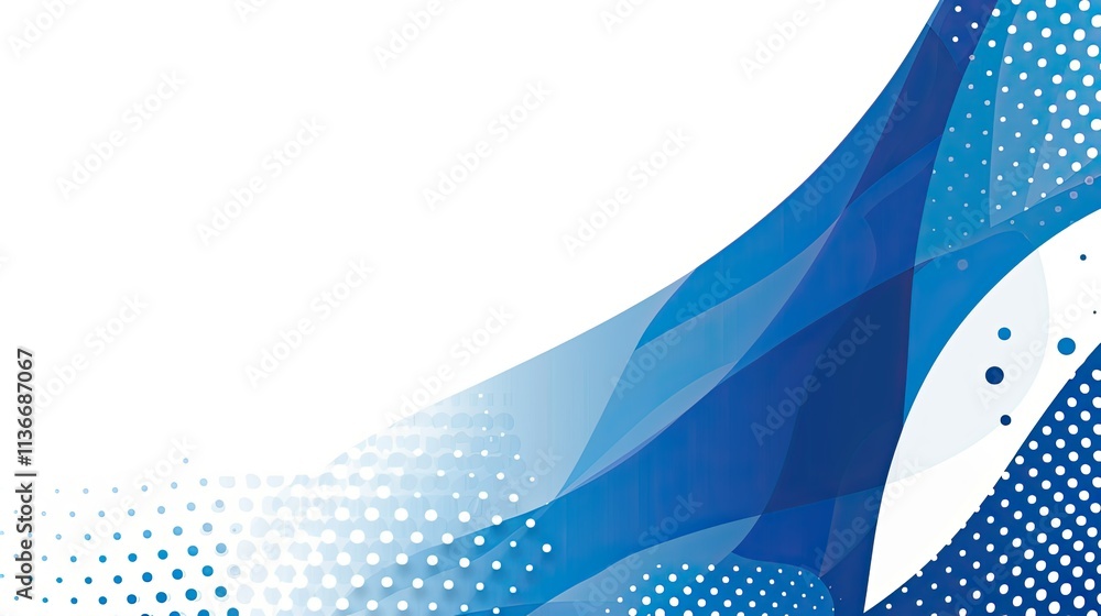 Poster abstract blue wave design with gradient and dotted patterns for a modern visual appeal.