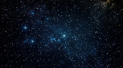 Obraz premium Dark sky with many stars. The stars are scattered throughout the sky. The sky is filled with stars and it looks like a beautiful night sky