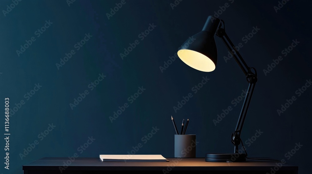 Poster a magnified view of a task lamp with adjustable angles and led lighting for focused work