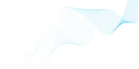 Abstract soft blue glowing wave curved lines background. Digital frequency track equalizer. Vector illustration.