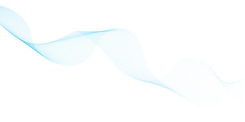 Abstract soft blue glowing wave curved lines background. Digital frequency track equalizer. Vector illustration.