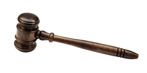 judge gavel isolated on transparent background.AI GENERATED