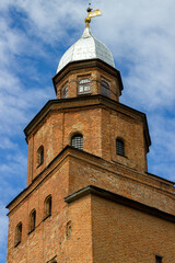 One of the towers on the fortress wall. Veliky Novgorod Kremlin.