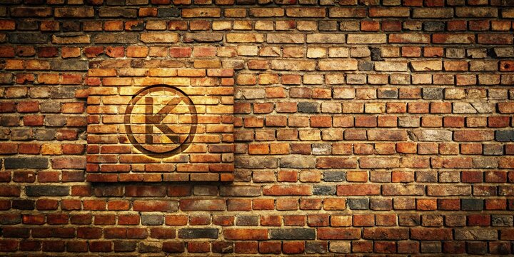 Vintage KTR File Symbol on Old Brick Wall with Rule of Thirds Composition for Digital Storage Concepts and Technology Backgrounds