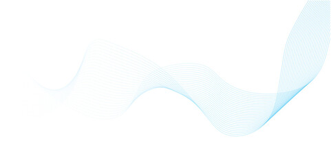 Abstract soft blue glowing wave curved lines background. Digital frequency track equalizer. Vector illustration.