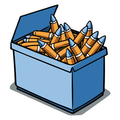 pile of bullets in a box