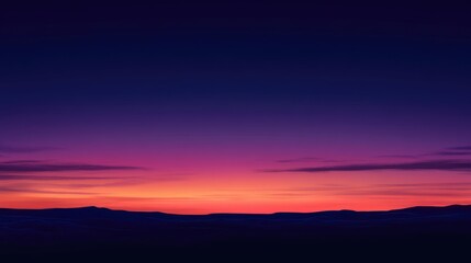 Obraz premium Vibrant Sunset Over Silhouetted Rolling Hills