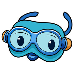 funny blue swimming goggles