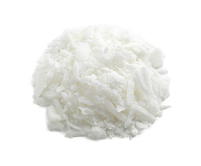 Pile of soy wax isolated on white