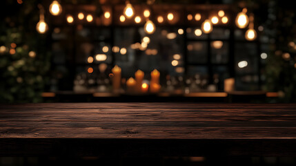 A table for product display at the restaurant