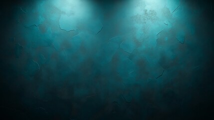 Blue wall with a light shining on it. The wall is textured and has a blue color