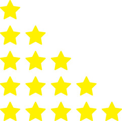Five rating stars set. Star rating vector design.
