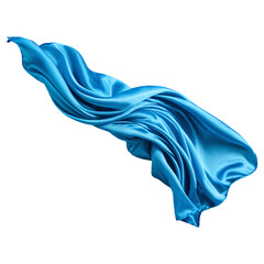 Fototapeta premium flying in the wind silk blue fabric isolated on transparent background