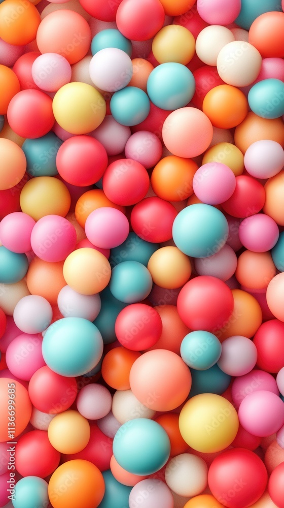 Aufkleber a vibrant assortment of colorful balls in various sizes, creating a playful and visually stimulating