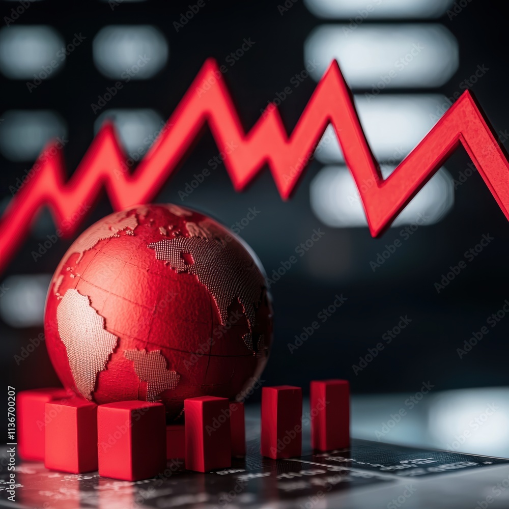 Poster a digital representation of data trends with glowing lines and dots against a dark background, illus