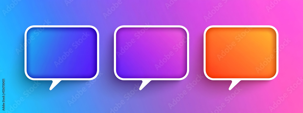 Poster speech bubbles on gradient background